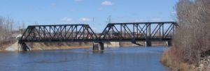 historic CPR 1909-1990 bridge Red Deer 2011 - Pettypiece