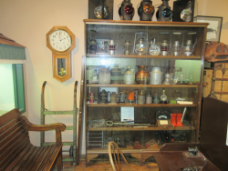 clock, cabinet and artifacts in the relocated Bowden station. Pettypiece photo