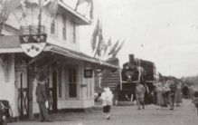 Last steam locomotive at CNR station Red Deer 1955 - RD Archives