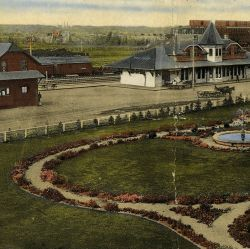 Red Deer CPR ornamental garden park and station ca1912 - RD Archives P8737