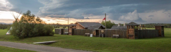 reconstructed fort at Rocky Mountain House - Parks Canada