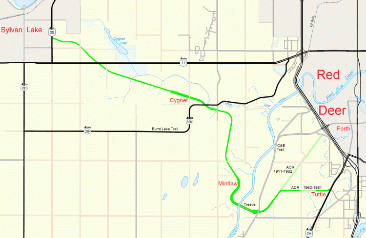 ACR CPR right of way Red Deer to Sylvan Lake