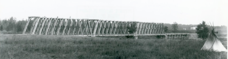 Red Deer C&ER timber bridge 1892 - Alberta Archives B2852