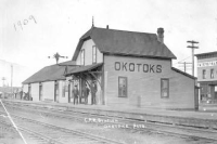 C&ER Okotoks station 1909 - Okotoks Museum & Archives
